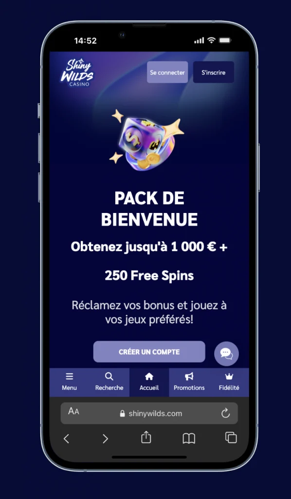 Shiny Wilds application mobile